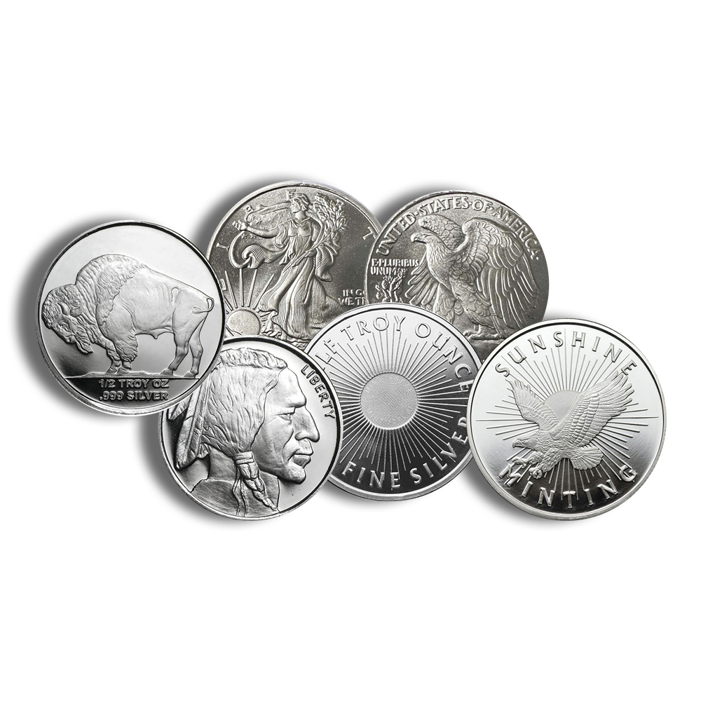 1/2 oz silver round brand varies