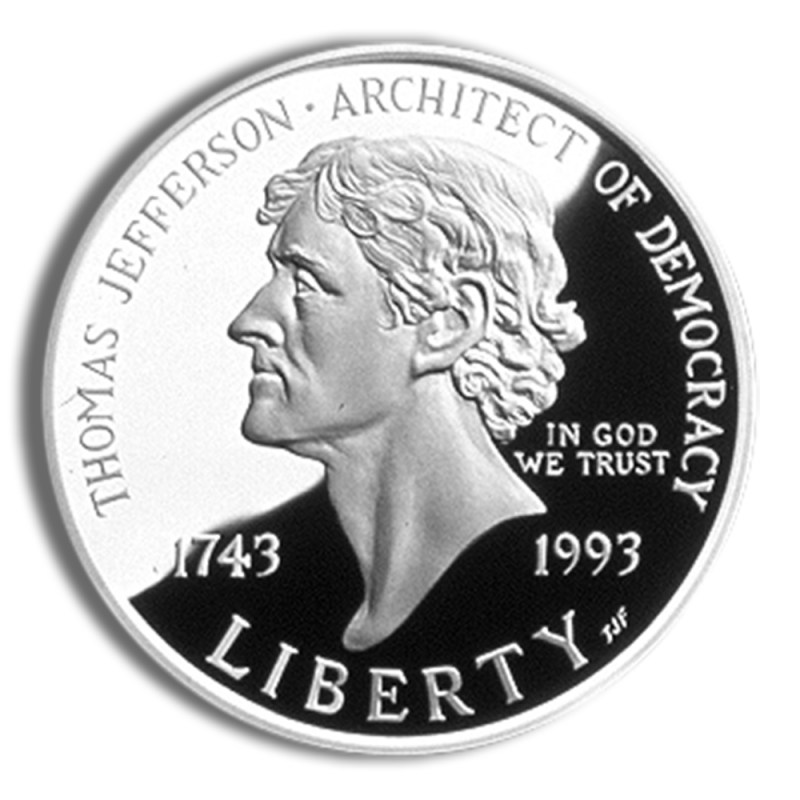 1993 s $1 jefferson silver commem proof