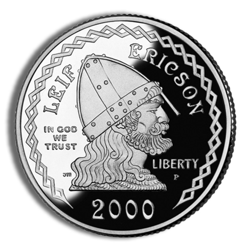 2000 p $1 leif ericson silver commem proof