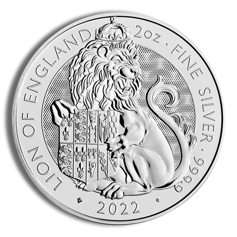 2022 2 oz silver great britain tudor beasts lion of england