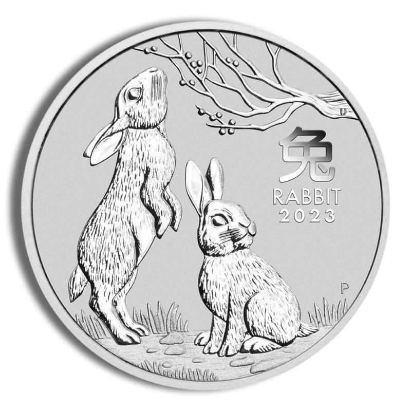 2023 2 oz australia silver lunar rabbit bu series iii
