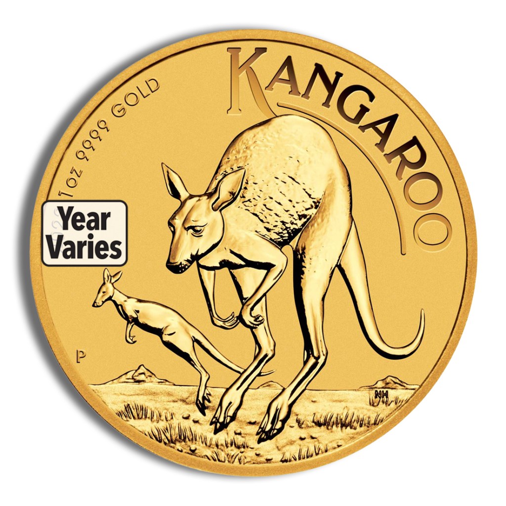 1 oz australian kangaroo gold coin (year varies)