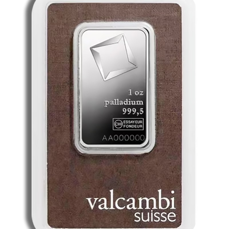 1 oz palladium bar valcambi (carded)