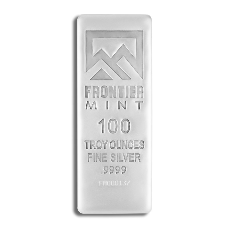 100 oz silver bar frontier mint (frosted)