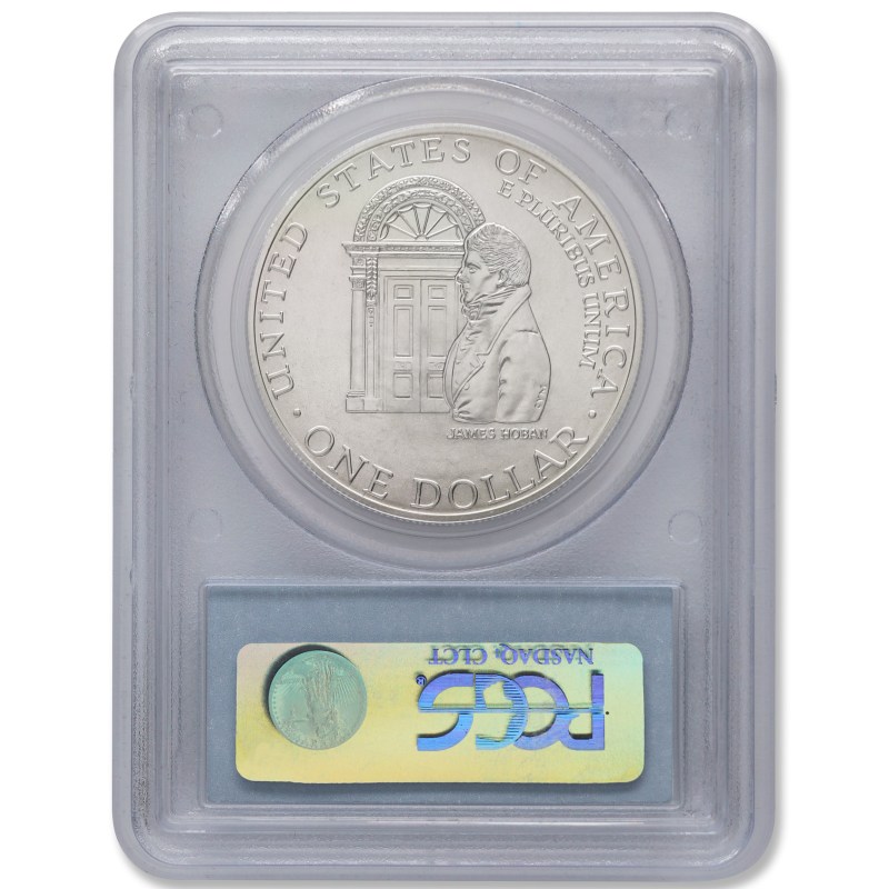 1992 d $1 white house silver commem pcgs ms70