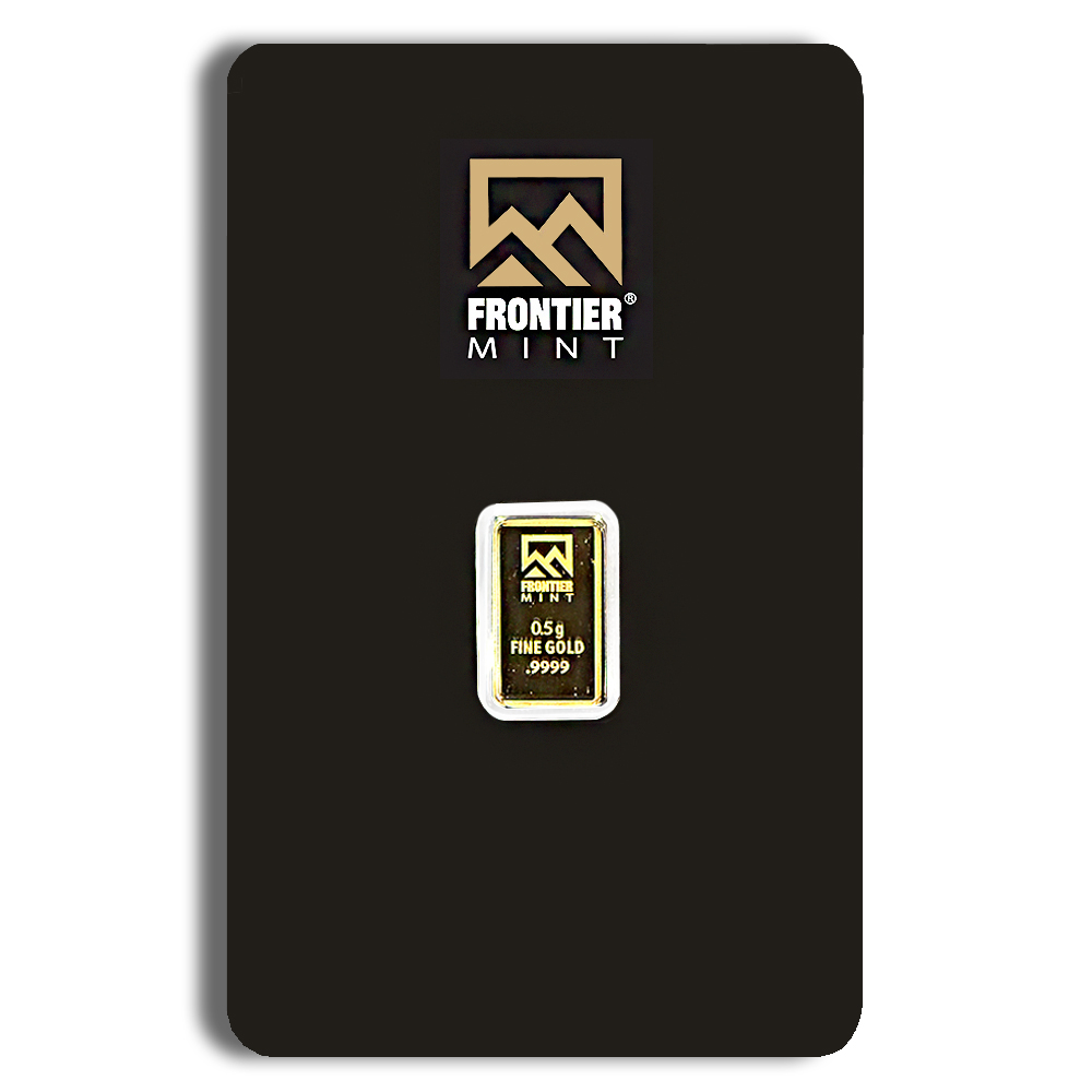 1/2 gram gold bar frontier mint (carded)
