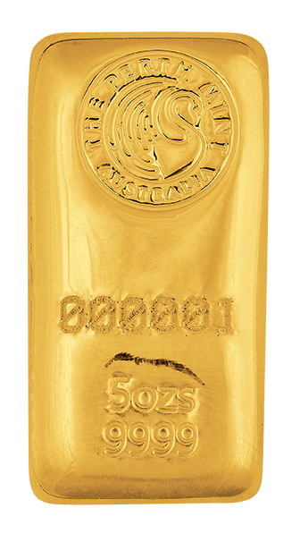 5 oz gold bar perth mint (cast)