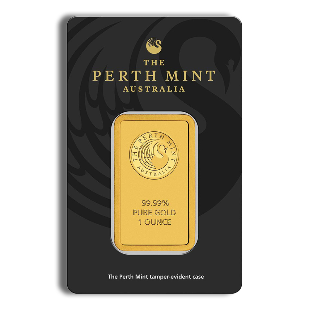 1 oz gold bar perth mint (black card)
