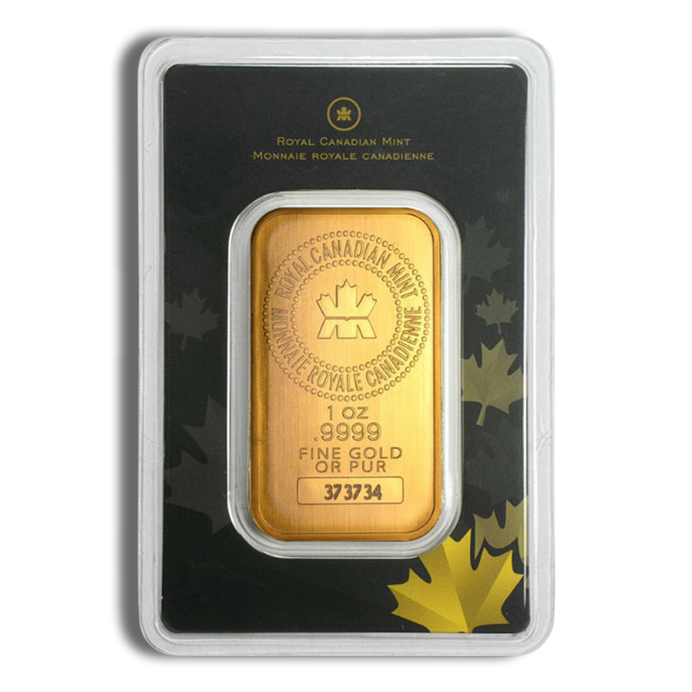 1 oz gold bar royal canadian mint rcm (carded)