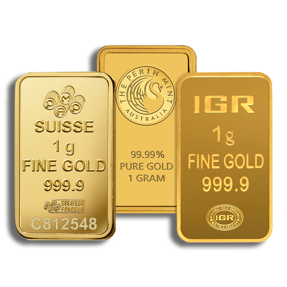 1 gram gold bar brand varies (no card)