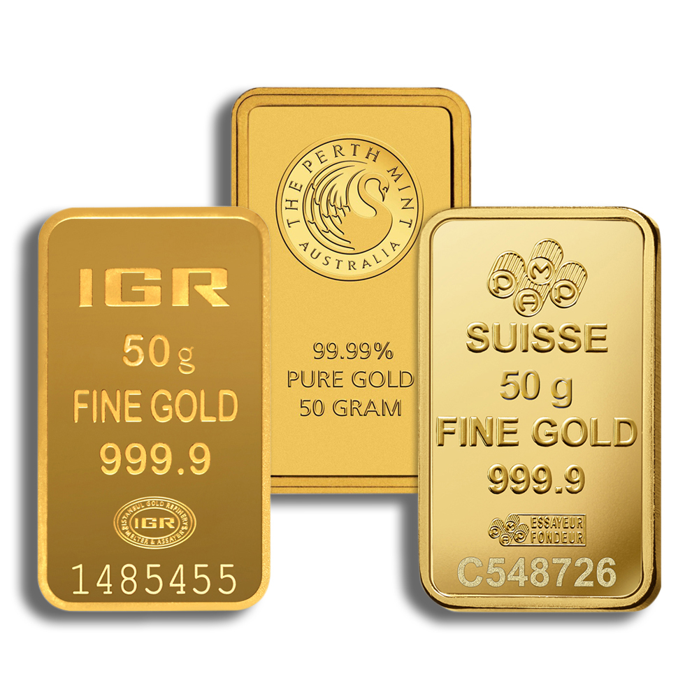 50 gram gold bar brand varies (no card)