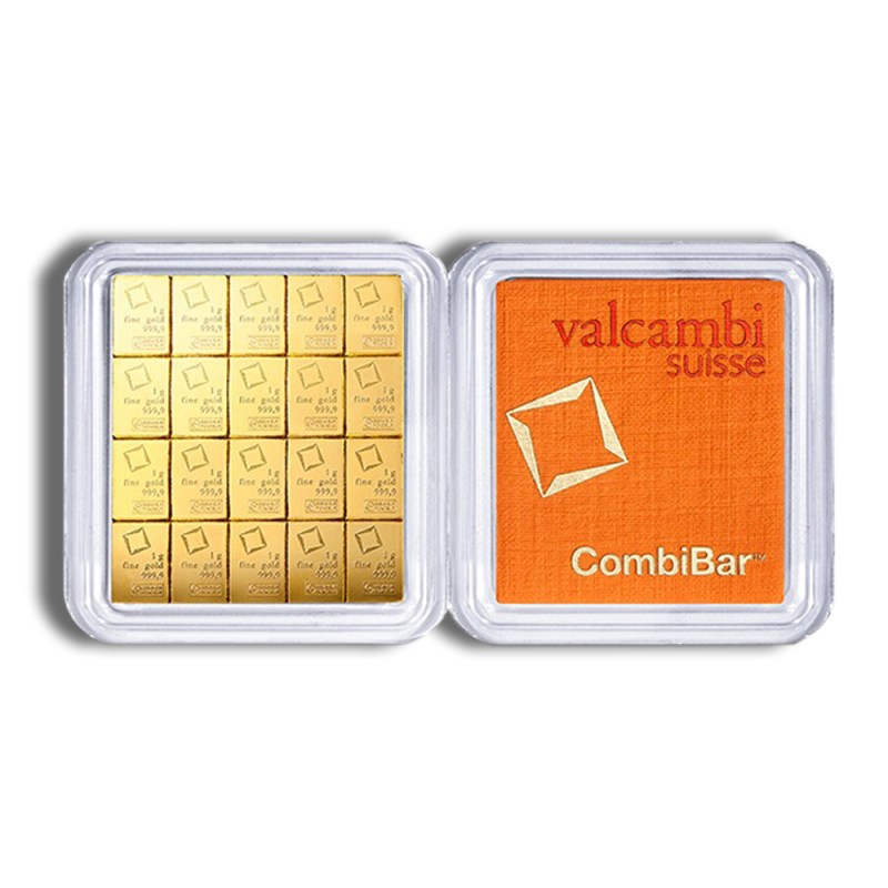 20 x 1 gram .9999 valcambi combibar™ gold (in assay)