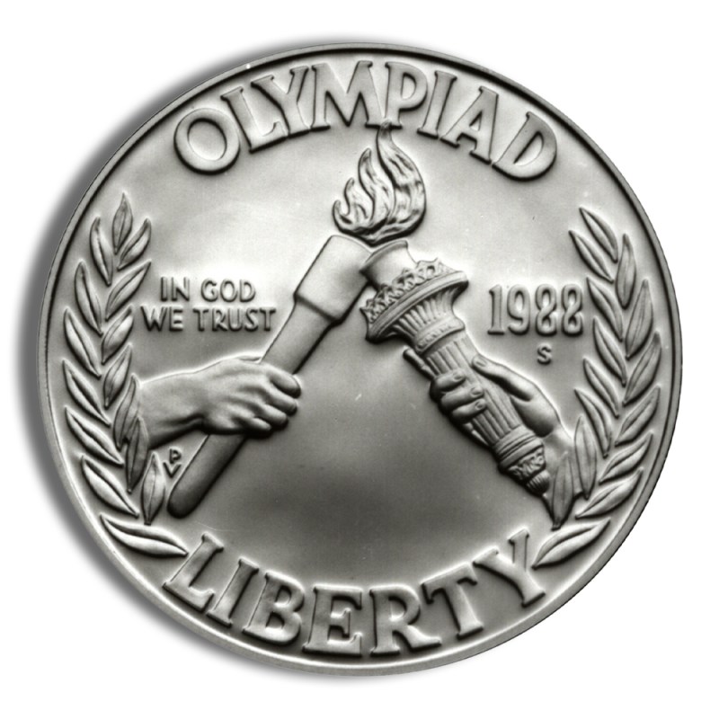 1988 s $1 olympic silver commem proof