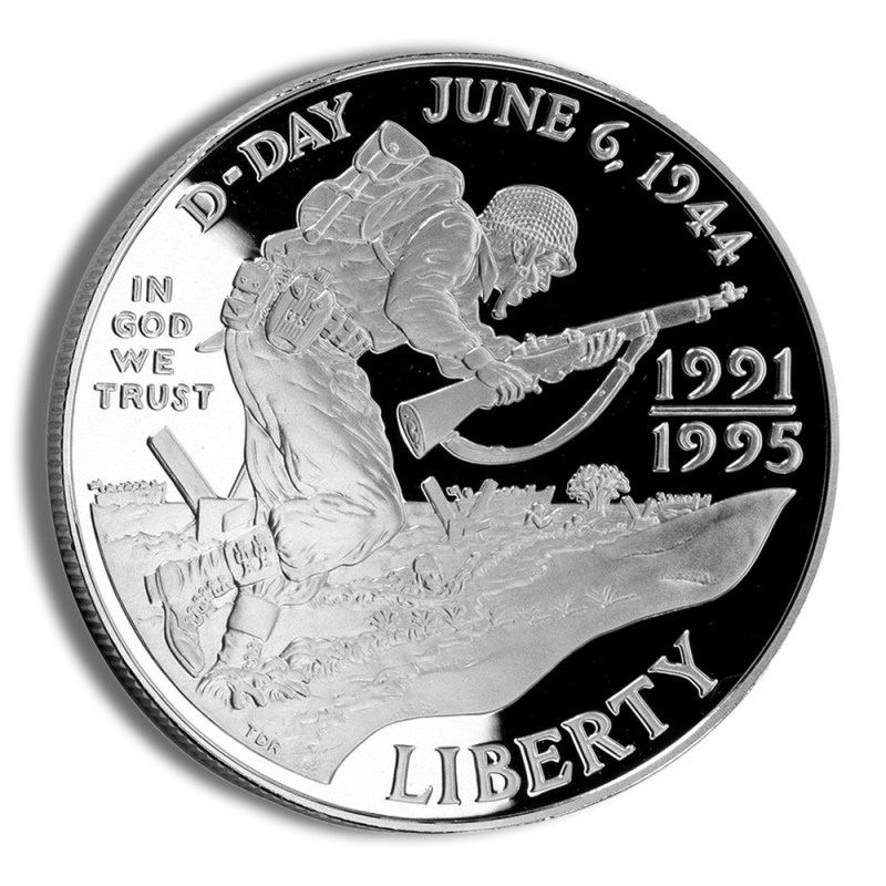 1993 w $1 world war ii silver commem proof