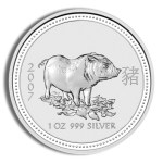 2007 1 oz australia silver lunar pig bu series i