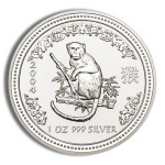 2004 1 oz australia silver lunar monkey bu series i