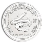 2001 1 oz australia silver lunar snake bu series i