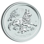 2018 1 oz australia silver lunar dog bu series ii