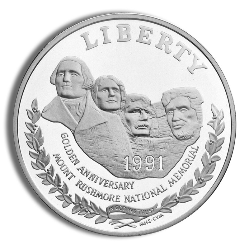 1991 s $1 mt. rushmore silver commem proof