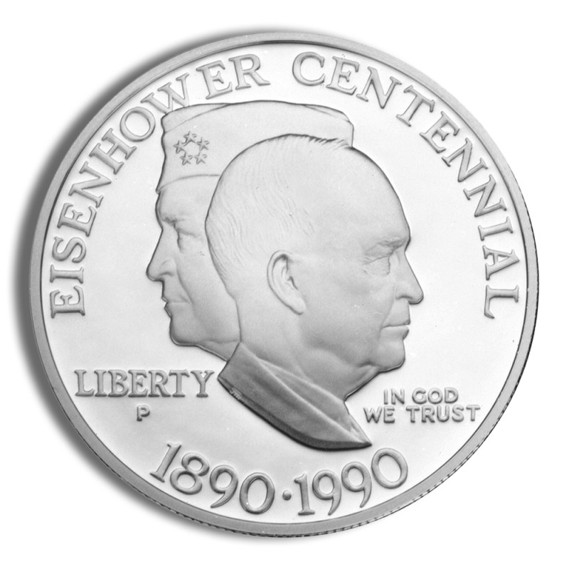 1990 p $1 eisenhower silver commem proof
