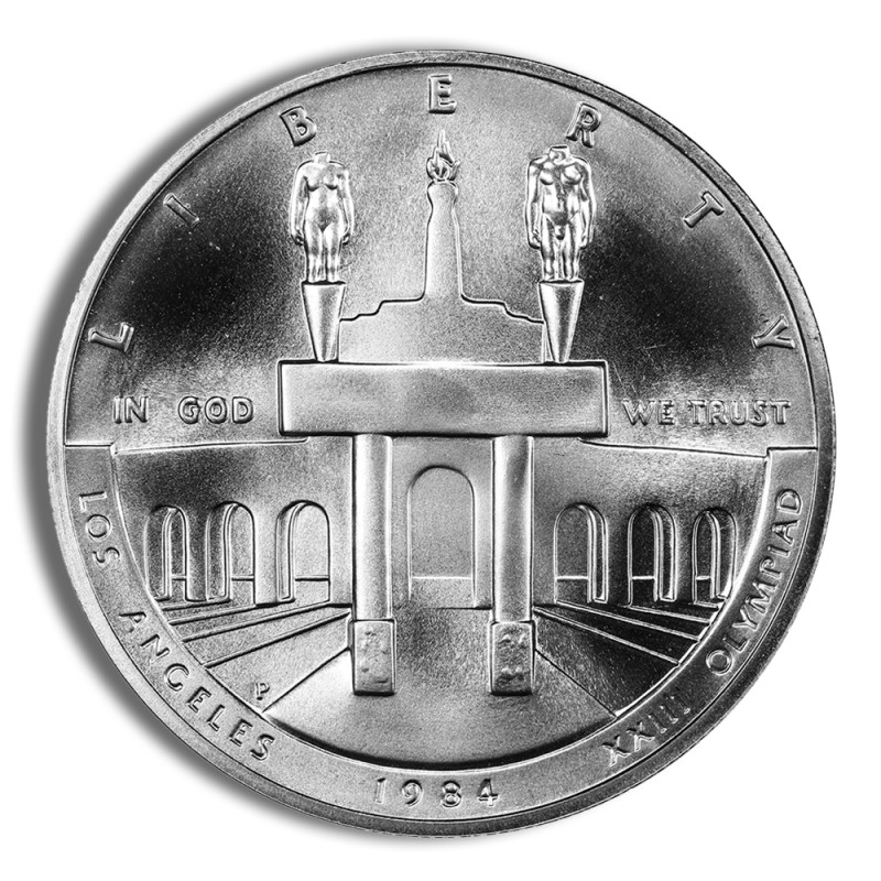 1984 p $1 la olympic silver commem bu