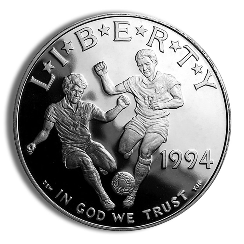1994 d $1 world cup silver commem bu