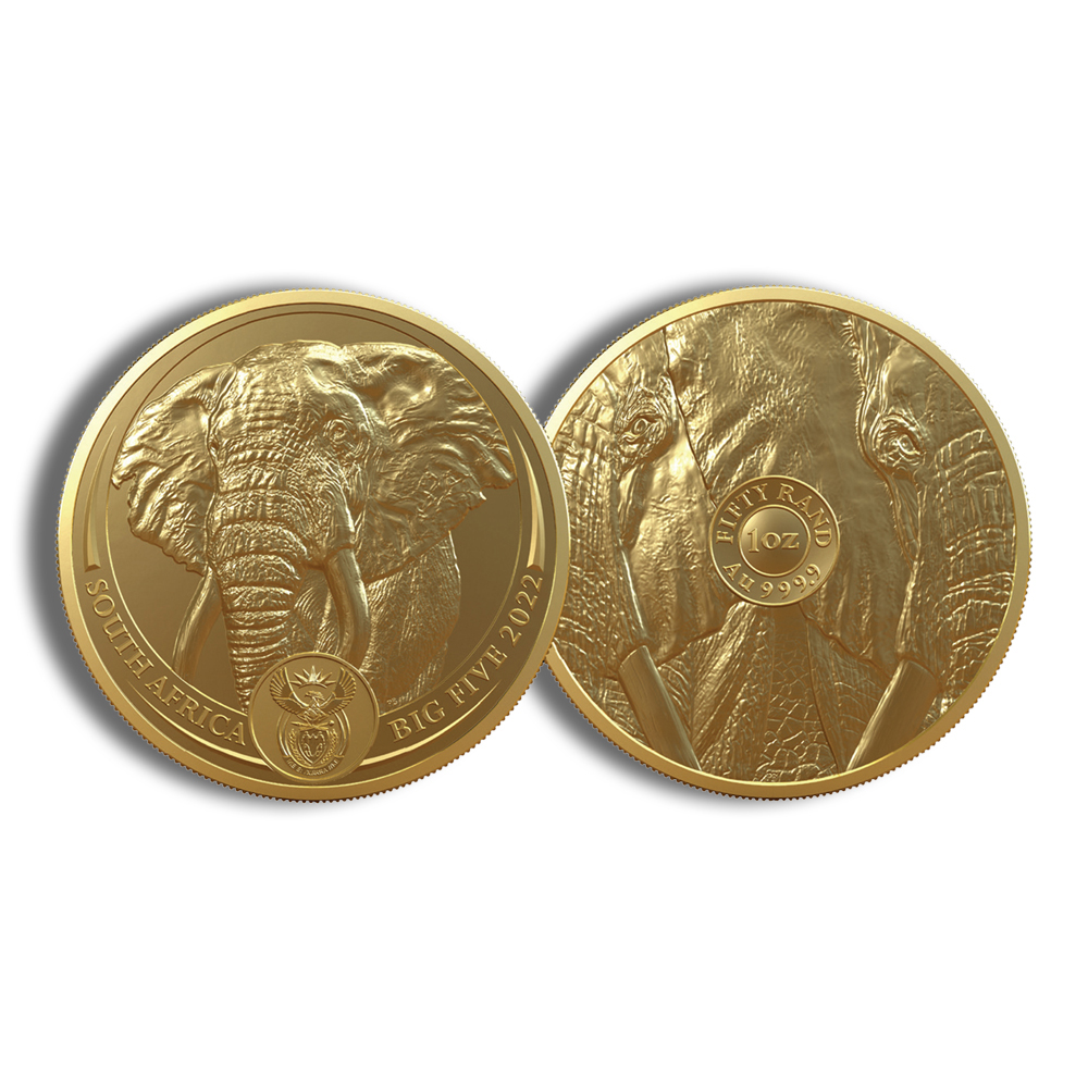 2022 1 oz gold south africa big 5 elephant coin series i
