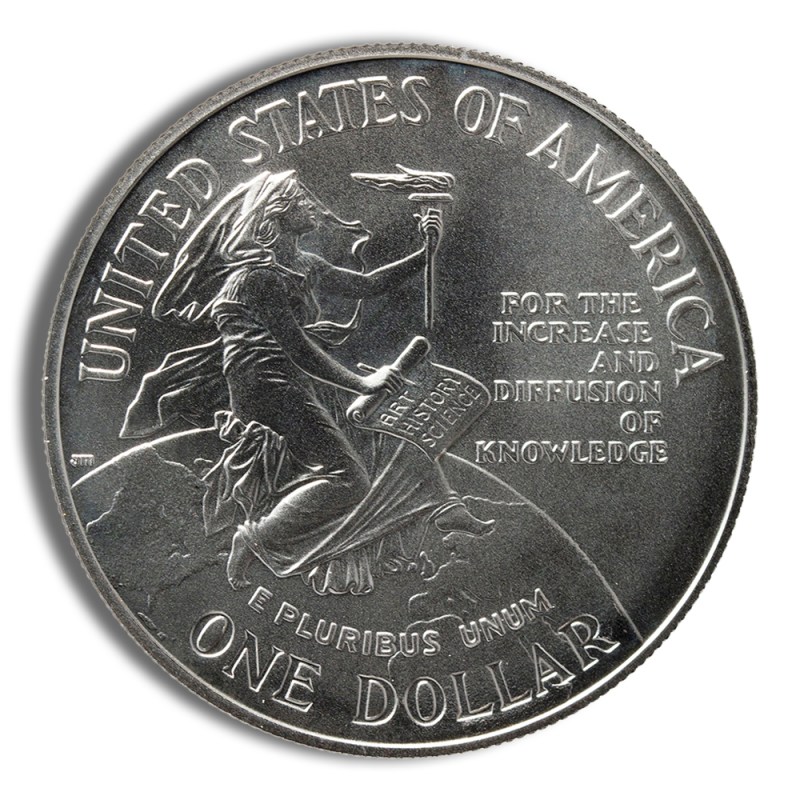 1996 d $1 smithsonian silver commem bu