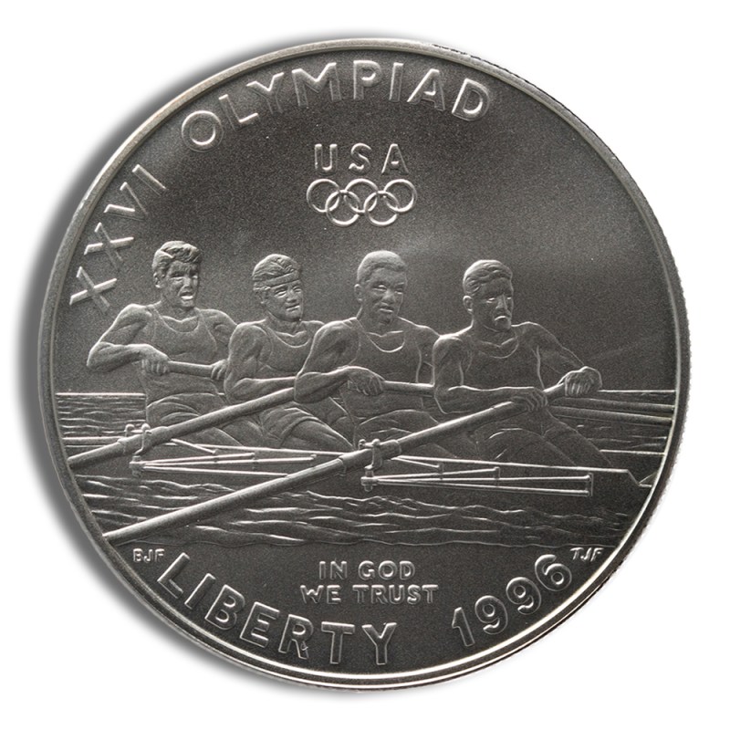 1996 d $1 rowing silver commem bu
