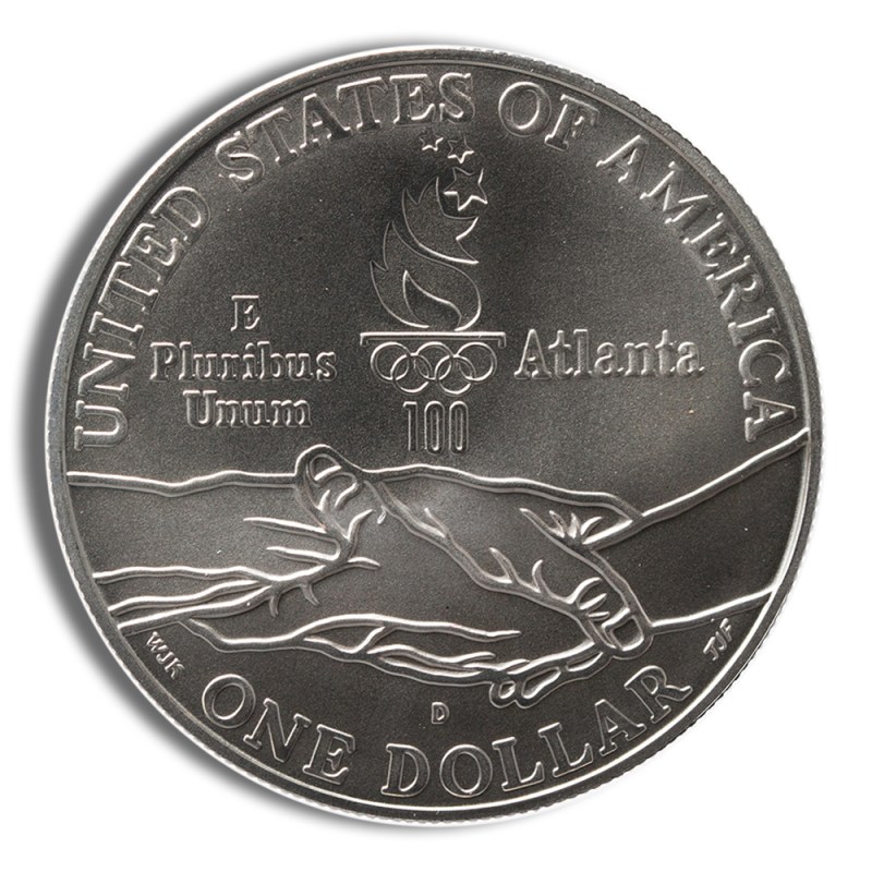 1995 d $1 gymnast silver commem bu