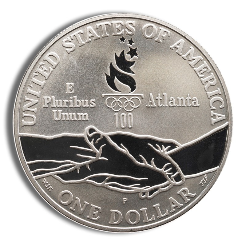 1995 p $1 track & field silver commem proof