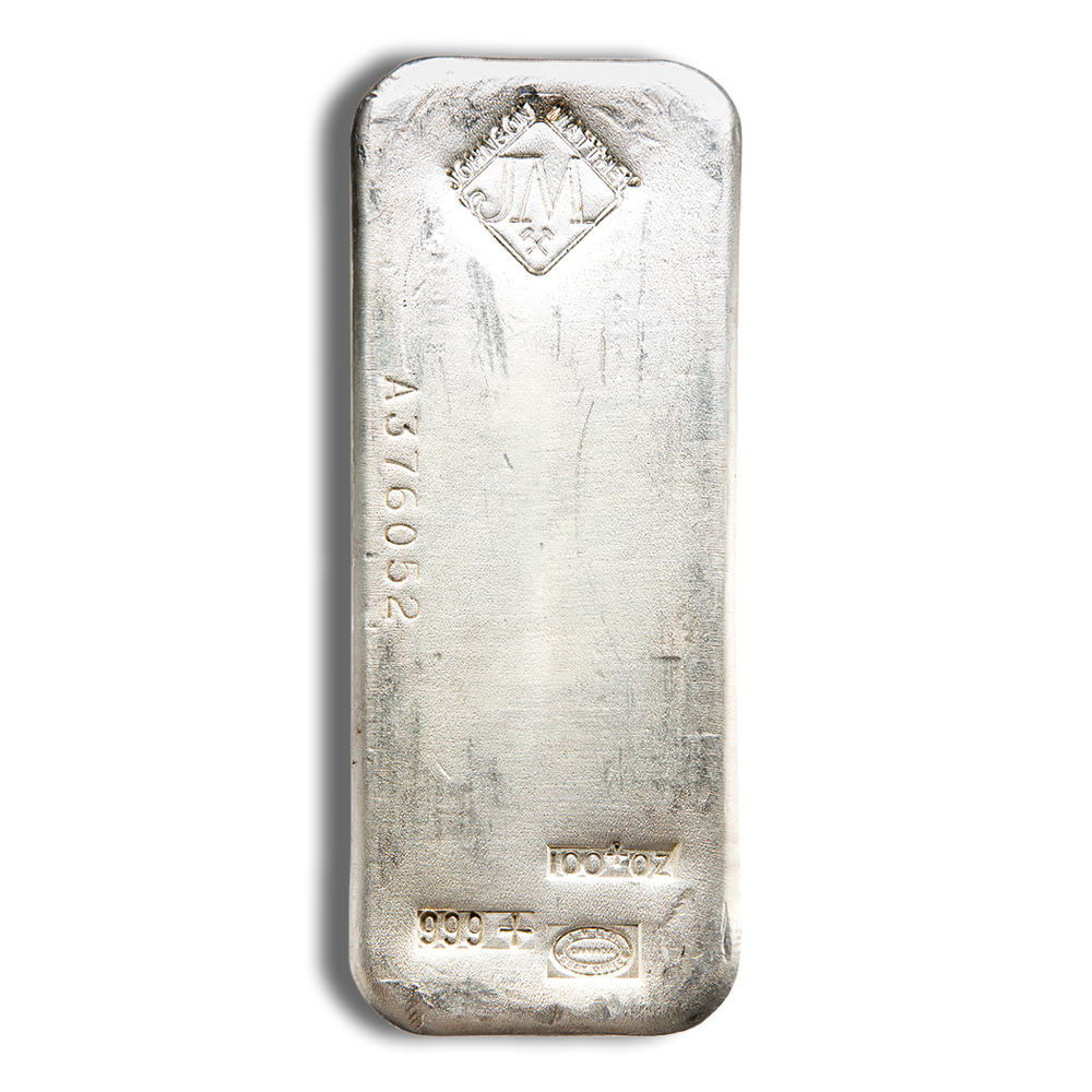 100 oz silver bar johnson matthey jm