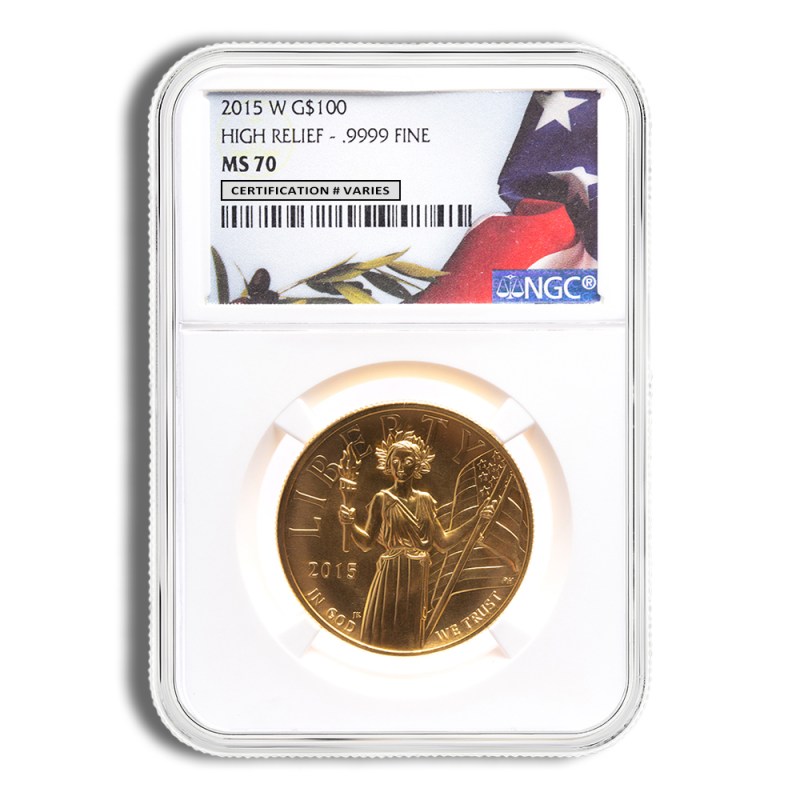 2015 w liberty high relief gold coin ngc ms70