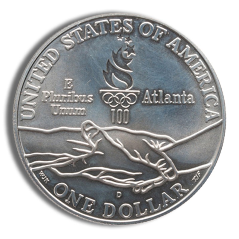 1995 d $1 blind runner silver commem bu