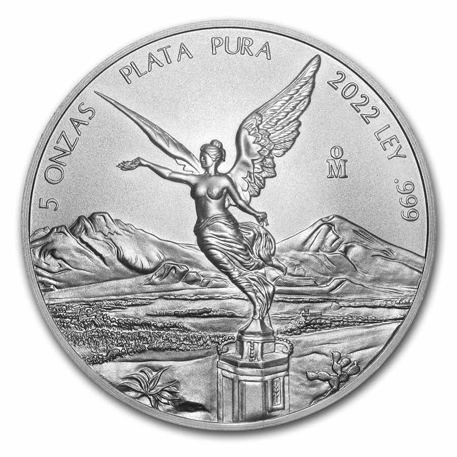 2022 5 oz silver mexican libertad bu