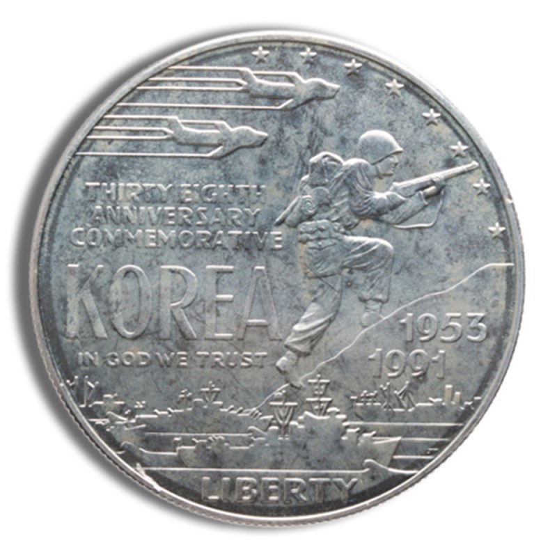 1991 d $1 korean war silver commem bu