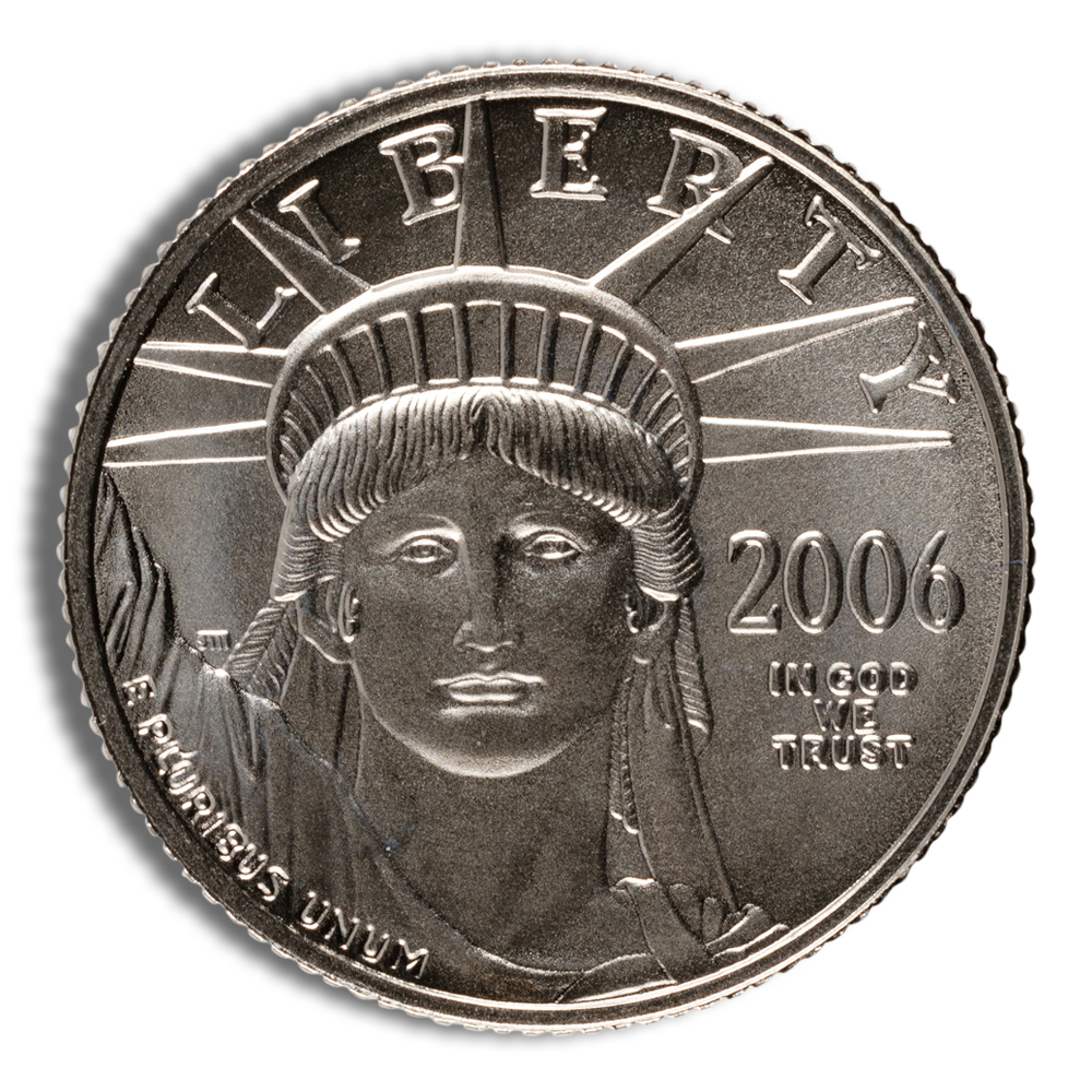 2006 w 1/10 oz burnished platinum eagle $10 (cap only)