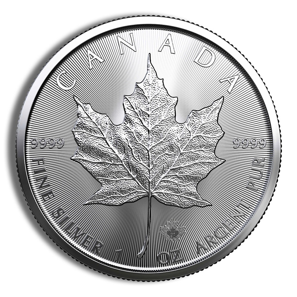 1 oz canadian silver maple leaf (year varies)