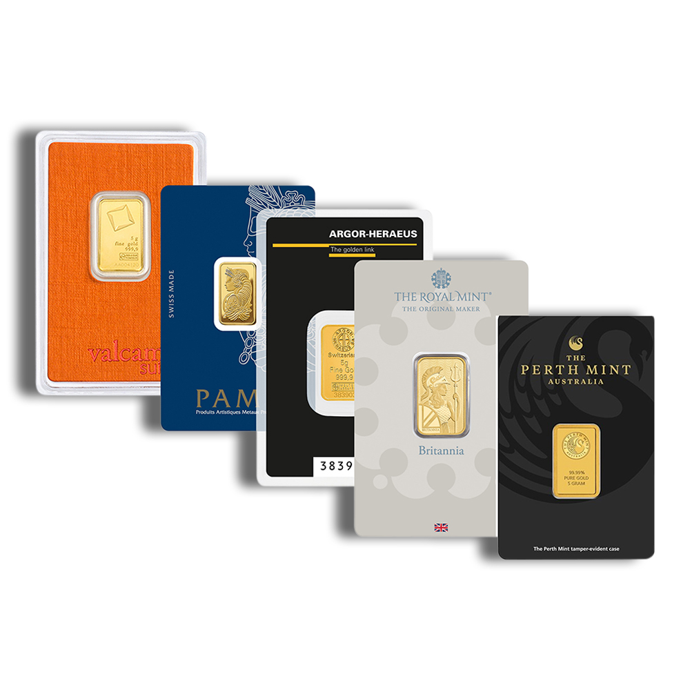 5 gram gold bar brand varies (carded)