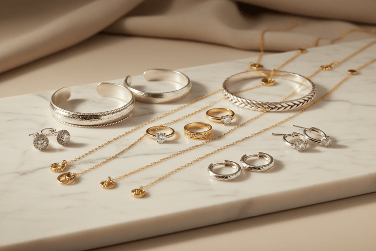 gold and silver jewelry