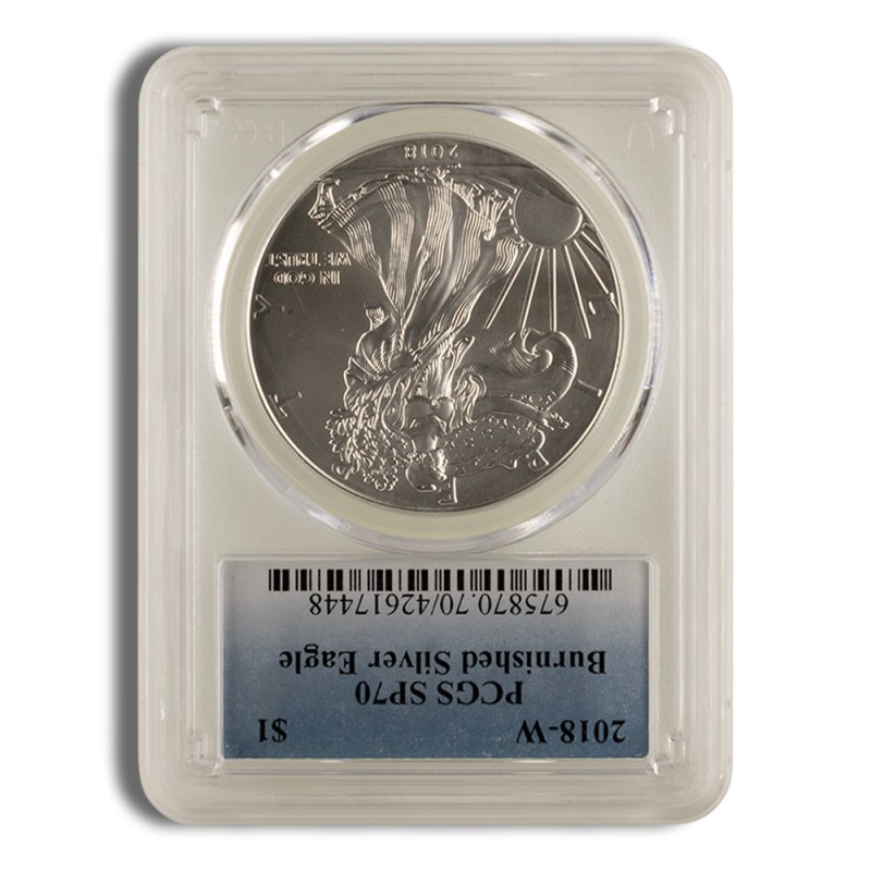 2018 w burnished silver eagle pcgs sp70